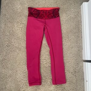 Lululemon Size 2 reversible Orange and Pink leggings wunder under